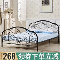 Continental red wrought iron bed Iron 1 8 m 1 5 meters minimalist modern single white princess bed frame