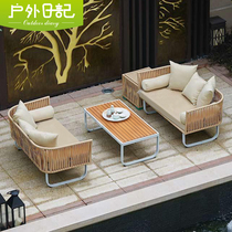 Outdoor Sofa Rattan Sofa Chair Single Double Trio Combined Outdoor Casual Waterproof Sunscreen Rattan yard furniture