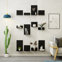 Simple modern living room bedroom wall hanging on the wall shelf bookshelf decorative rack light luxury iron art display rack storage rack