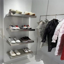 Clothing store stainless steel display stand creative multi-layer shoe bag display stand one-shaped wall shelf partition