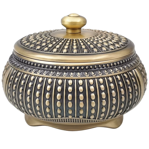 Бронзовая креативная ретро металлическая пепельница для офиса для друга, европейский стиль, подарок на день рождения