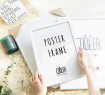 CoolerColour pure white solid wood frame imported yellow poplar wood ultra narrow thin edge Ins picture frame poster hanging wall