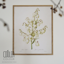 CoolerColour retro botanical map Silk Blue Flowers Nordic Medieval style Decorative Painting Poster hanging