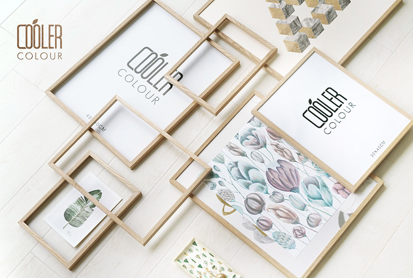 CoolerColour unpainted oak frame photo frame Nordic wind solid wood ultra narrow thin edge minimalist natural ultra-thin