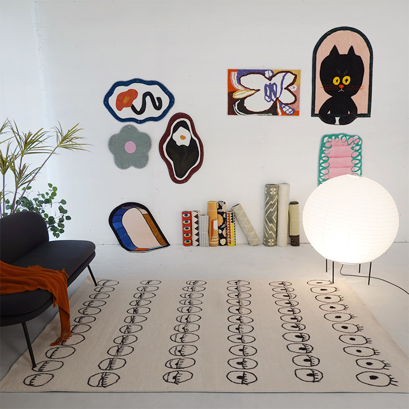 Home Day Girl Line Nordic Living Room Home Bedroom Bedside Blanket Day Style Modern Sofa Blanket Guest Room Carpet