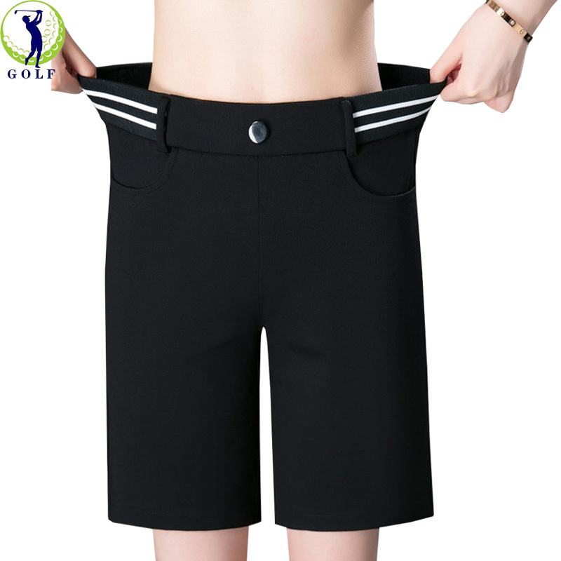 Women's Golf Shorts for Summer, High-Waisted, Stretchy, Slimming, Straight-Leg, Mid-Length, Breathable, Wrinkle-Resistant, Plus-Size, Five-Point Pants Women's Golf Shorts for Summer, High-Waisted, Stretchy, Slimming, Straight-Leg, Mid-Length, Breathable, Wrinkle-Resistant, Plus-Size, Five-Point Pants