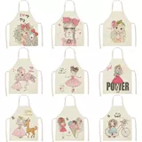 Симпатичная розовая девушка хлопок Ленена без рукавов напечатано