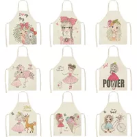 Симпатичная розовая девушка хлопок Ленена без рукавов напечатано