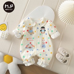 Newborn baby clothes autumn clothes baby girl jumpsuit spring and autumn Princess Western style full moon Hundred Days ha clothes climbing clothes
