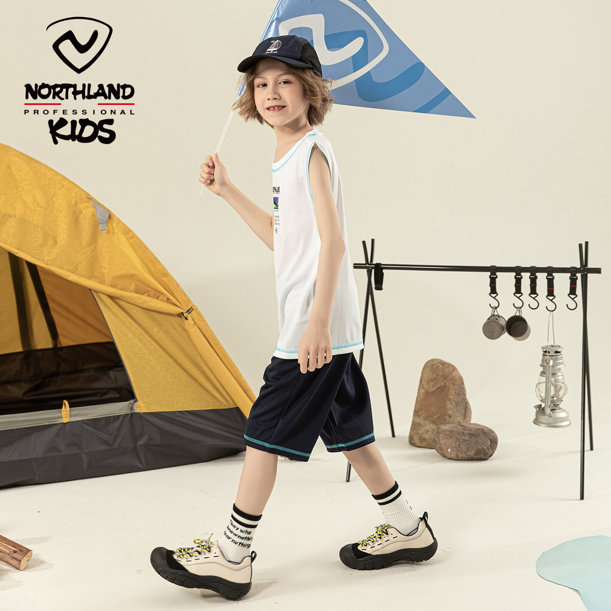 NORTHLAND 诺诗兰 2022年夏季款 男童运动速干无袖背心套装 天猫优惠券折后¥79包邮(¥129-50)120~170码4色可选