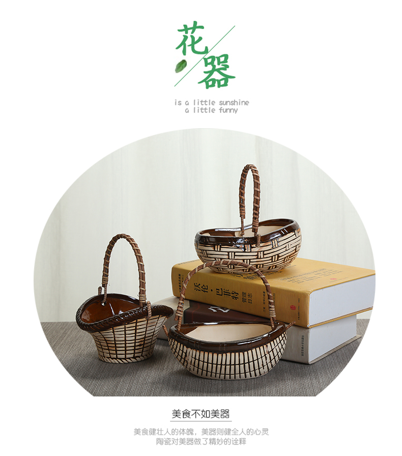 Cây mọng nước, chậu hoa, cây xanh, hoa lan treo, chậu gốm, chậu Zhuang cũ lớn, giỏ, chậu hoa, trang trí nội thất - Trang trí nội thất đồ trang trí dcor giá rẻ