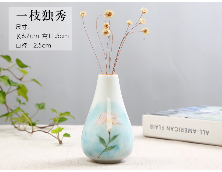 All over the sky star vase furnishing articles sitting room white porcelain little pure and fresh and dry grass flower water keeps cooper vases, ceramic flower implement modern