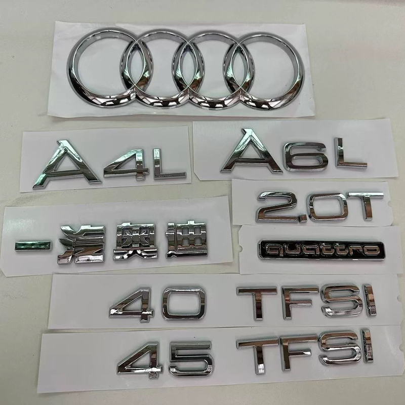 Audi Car Logo Modification A6L Displacement Tail Emblem Original Factory A4L Rear Lettering Emblem A3Q5Q7Q8 Body Side Sticker Four-Wheel Drive Logo Audi Car Logo Modification A6L Displacement Tail Emblem Original Factory A4L Rear Lettering Emblem A3Q5Q7Q8 Body Side Sticker Four-Wheel Drive Logo