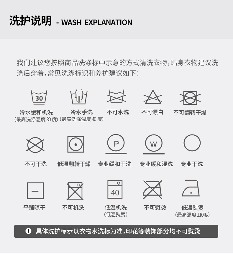Инструкции по мытью одежды-после продажи