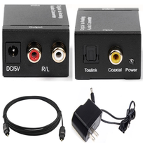 digital to analog Audio Converter R L Audio optical fiber AV