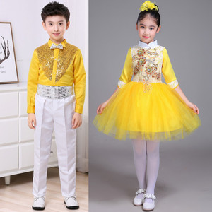 girls princess ballet chorus dresses Children's costume girl Princess pengpeng skirt primary and secondary school students chorus kindergarten boys dance performance Costume