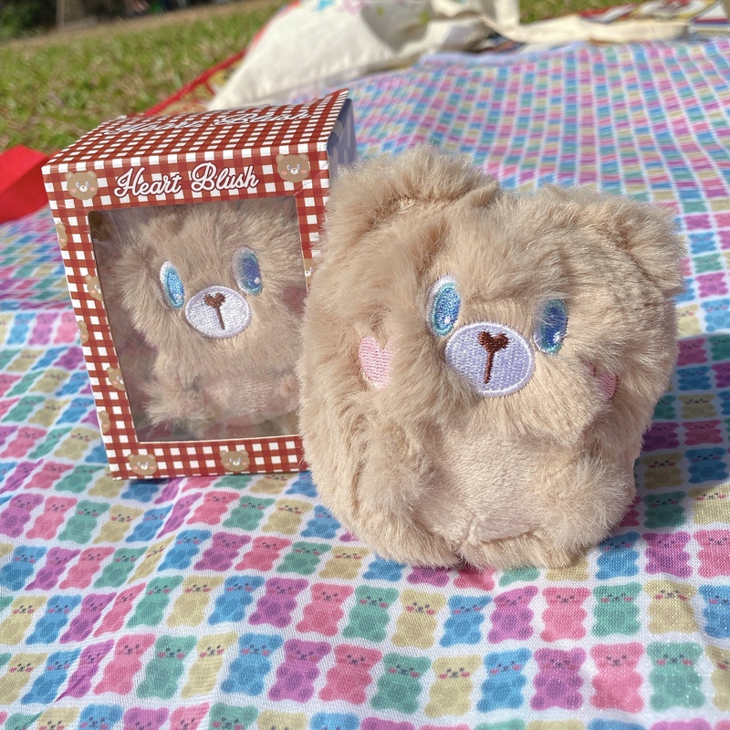 HEART BLUSH Original Kuby Brown Bear Plush Doll Cute School Bag Widget Keychain Pendant