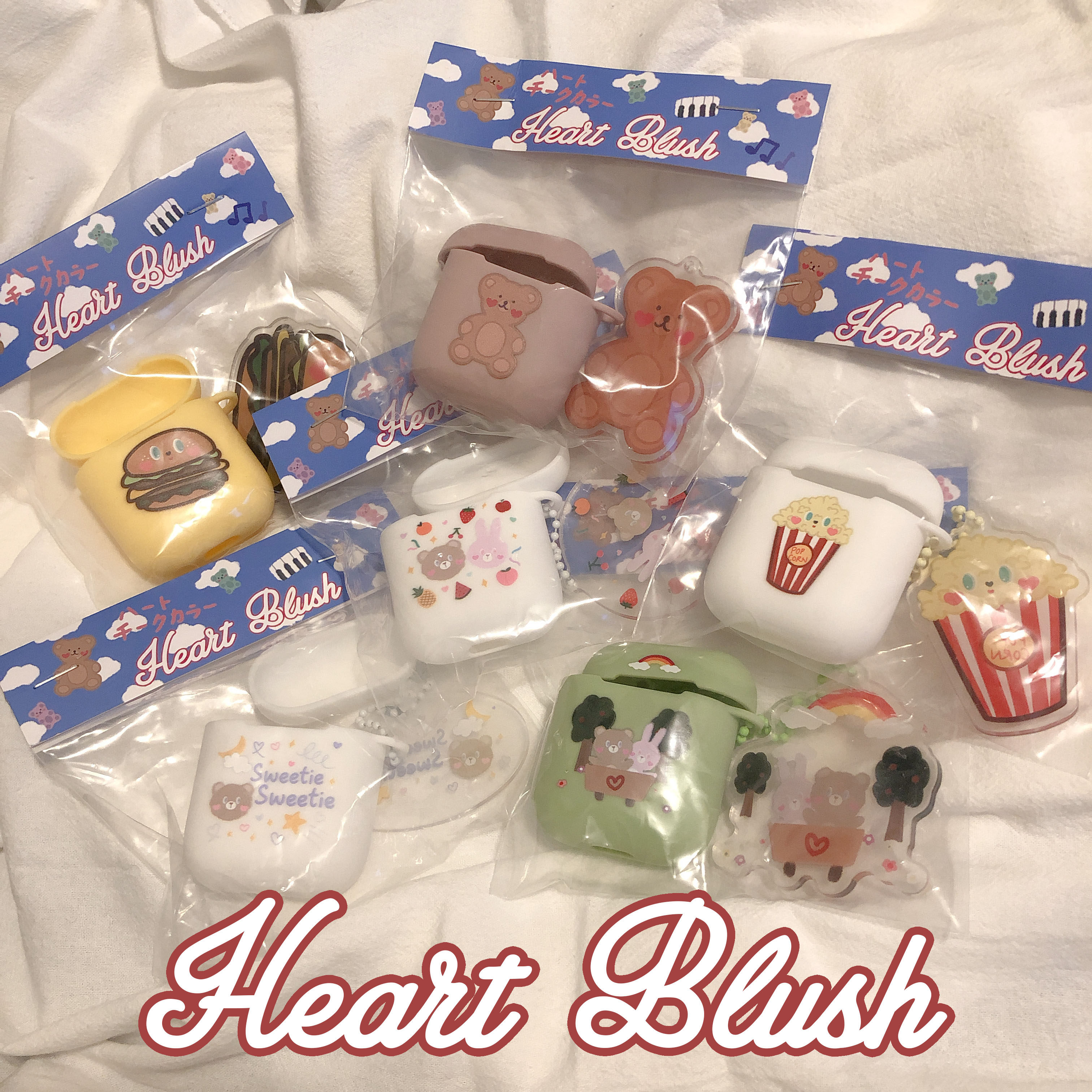 HEART BLUSH original cartoon soft girl airpods1 2 protective cover tpu headphone bag