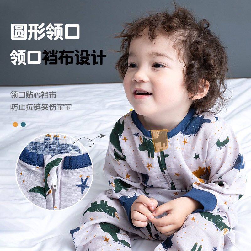 Spring Summer Newborn Baby Legs Sleeping Bag Pure Cotton Gauze Child Anti Kick Quilt Long Short Sleeve Baby Sleeping Bag All Season Universal