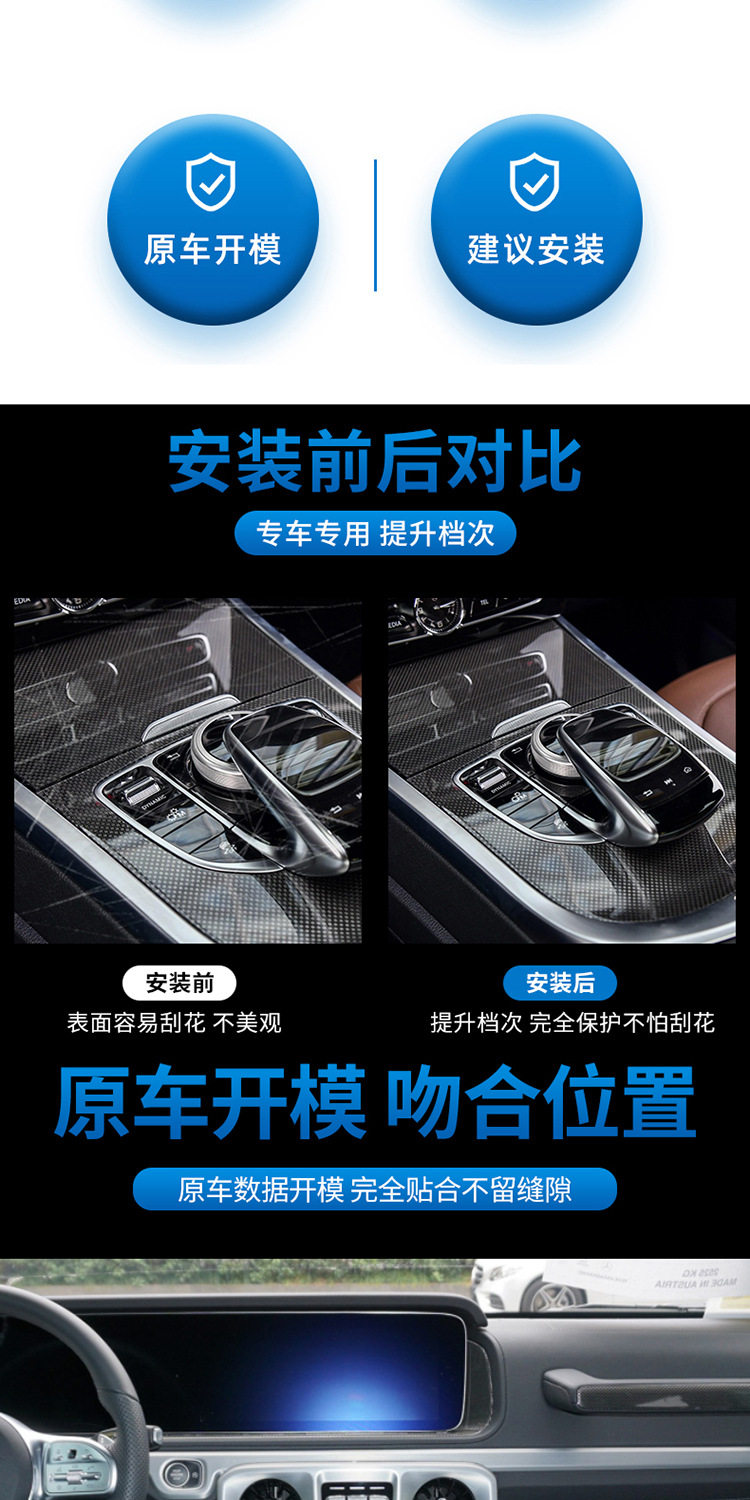 Интерьер фильм 适用于19款20新款奔驰g级g500内饰贴膜 g63保护膜中控tpu透明改装 Congregation Sheng