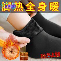 (Clearout) Autumn and winter socks with velvet and thickened sleeves snow socks home stove sets mens and womens floor socks antifreeze socks