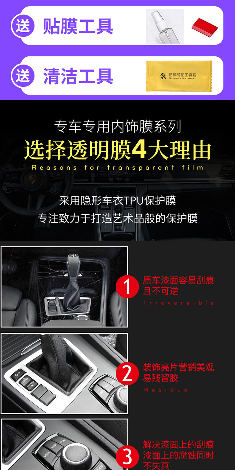 Интерьер фильм 适用于19款20新款奔驰g级g500内饰贴膜 g63保护膜中控tpu透明改装 Congregation Sheng