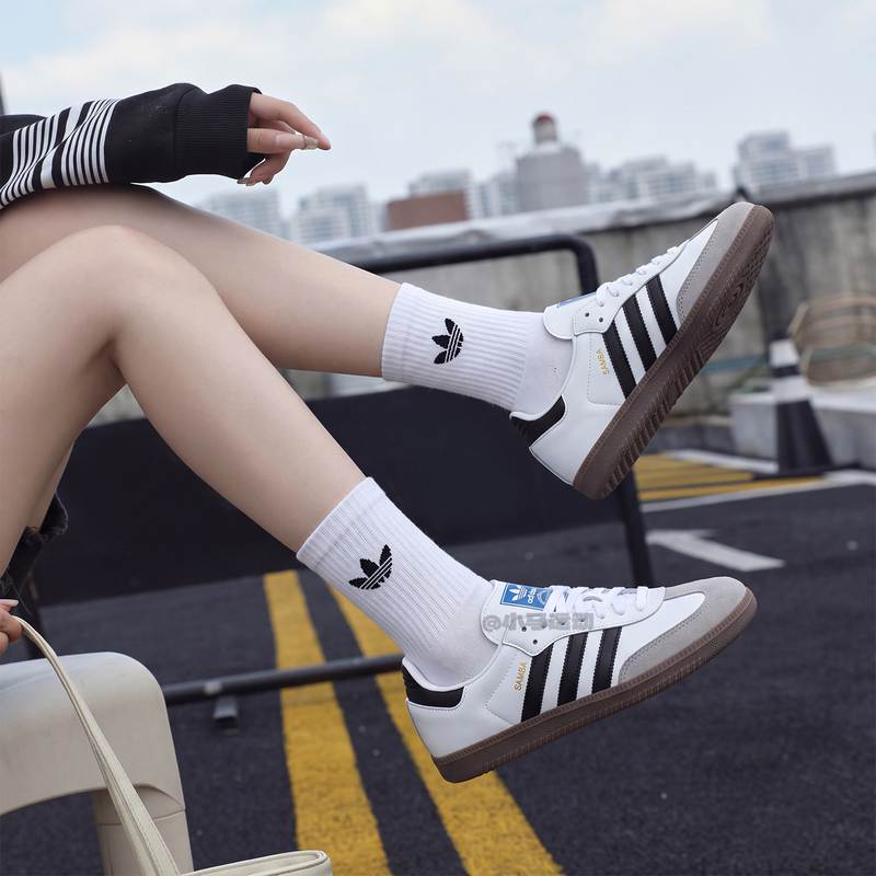 Adidas Samba Og Retro Casual Sneakers White Black B75806