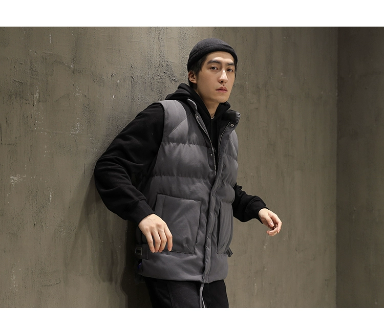 Mùa đông dụng cụ nam giản dị áo vest vest dày lỏng lẻo không tay cotton phù hợp với vest nam vest vest áo vest nam tuổi 50