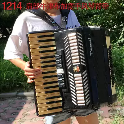 21 New professional playing cowhide 8096120 bass accordion baby bag widened and thickened parrot gold cup Baile