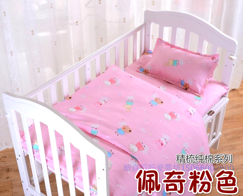 Mẫu giáo ba mảnh quilt cover quilt cover quilt cover gối bé Cotton bông twill có thể được mua trong một mảnh mền tuyết