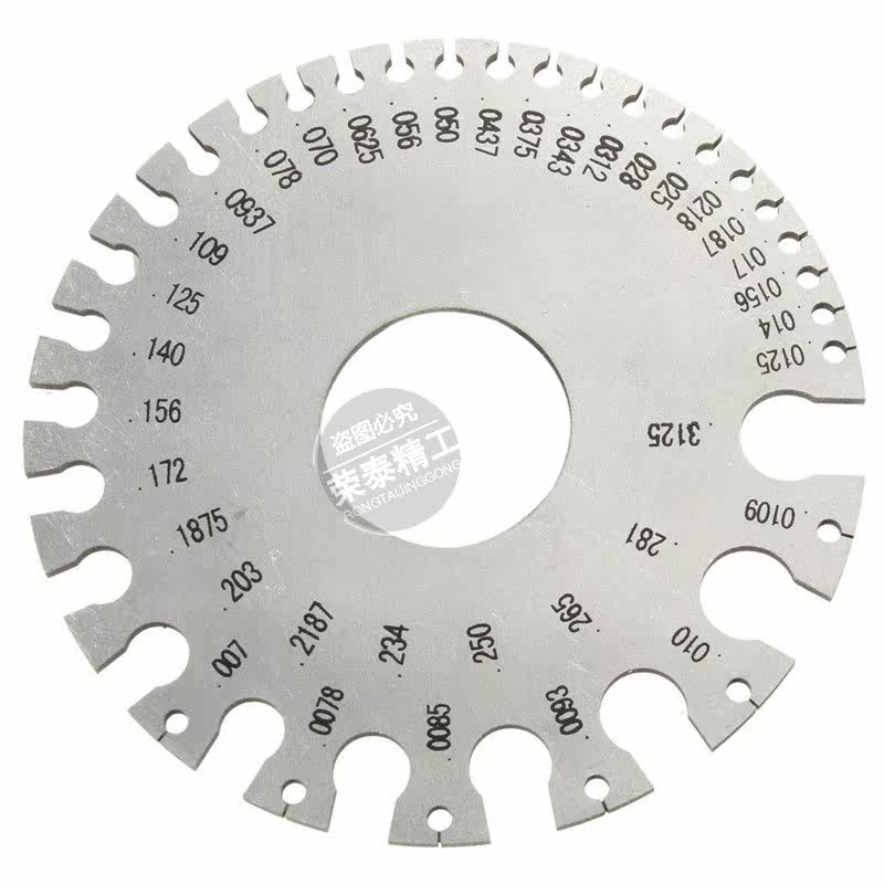 Stainless steel American wire diameter gauge sample weld inspection ruler thickness gauge wire wire welding gauge metric