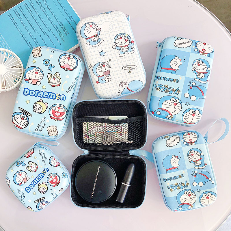 Wired headset storage bag box data cable data cable charger convenient finishing box anti-drop cartoon cute creative