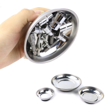 Stainless steel magnetic tool plate Round magnetic bowl Parts bowl Auto repair storage plate Screw adsorption tool