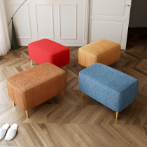 Lamb fluff shoe stool modern household doorway long sofa stool clothing shop dressing room light luxury wearing footstool bedstool