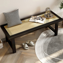 Changing shoe stool household door solid wood minimal bench vineyard Chinese ancient air long bench modern light luxury