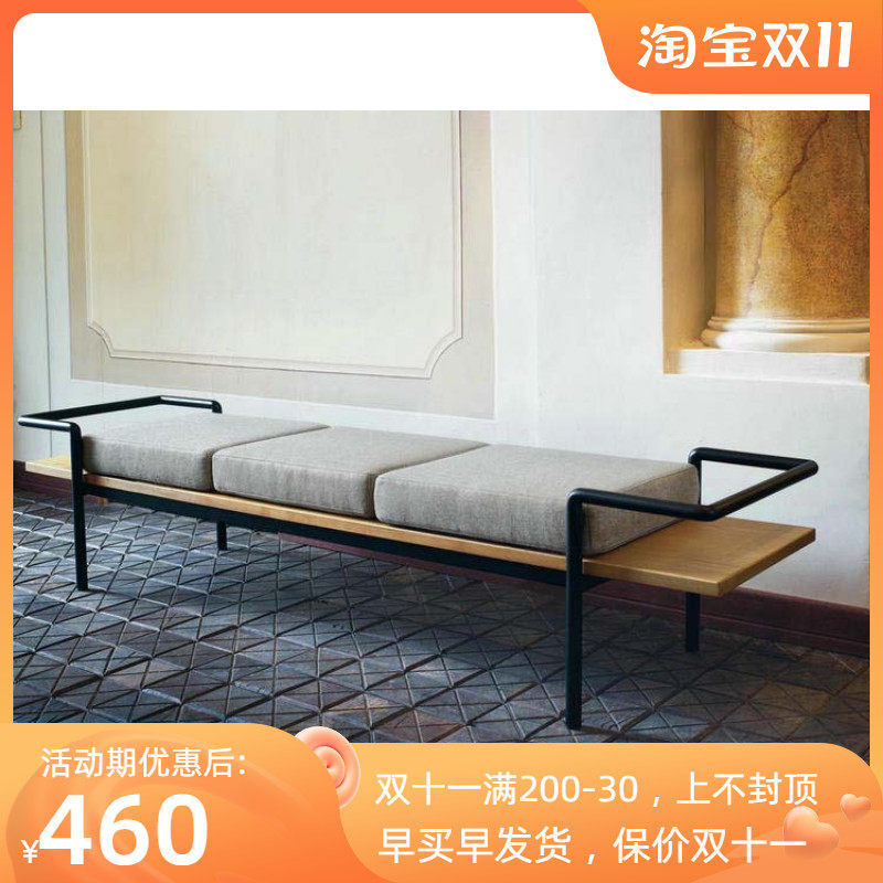 Simple shoe changing stool Chinese-style couch clothing store home door bench modern long bench solid wood porch stool