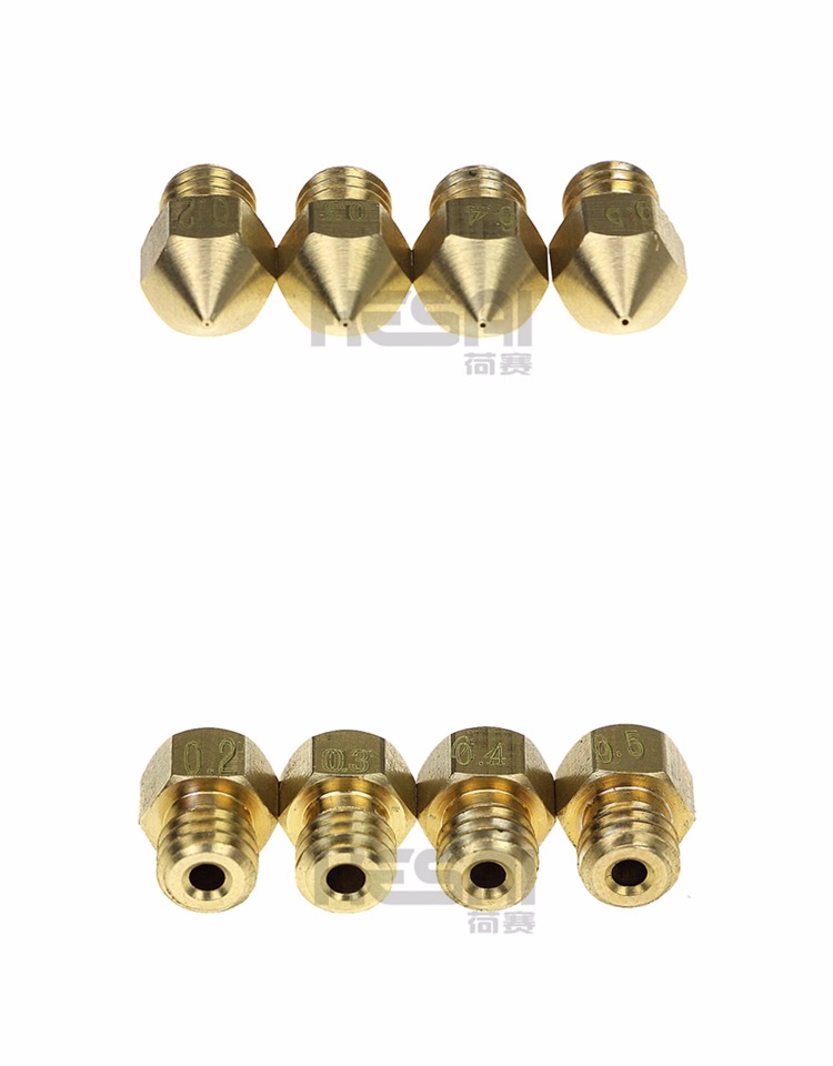 Đầu phun máy in 3D Vòi phun Makerbot Mk8 DIY đầu phun chủ đề đầu vòi 0,2mm bằng đồng thau - Phụ kiện máy in