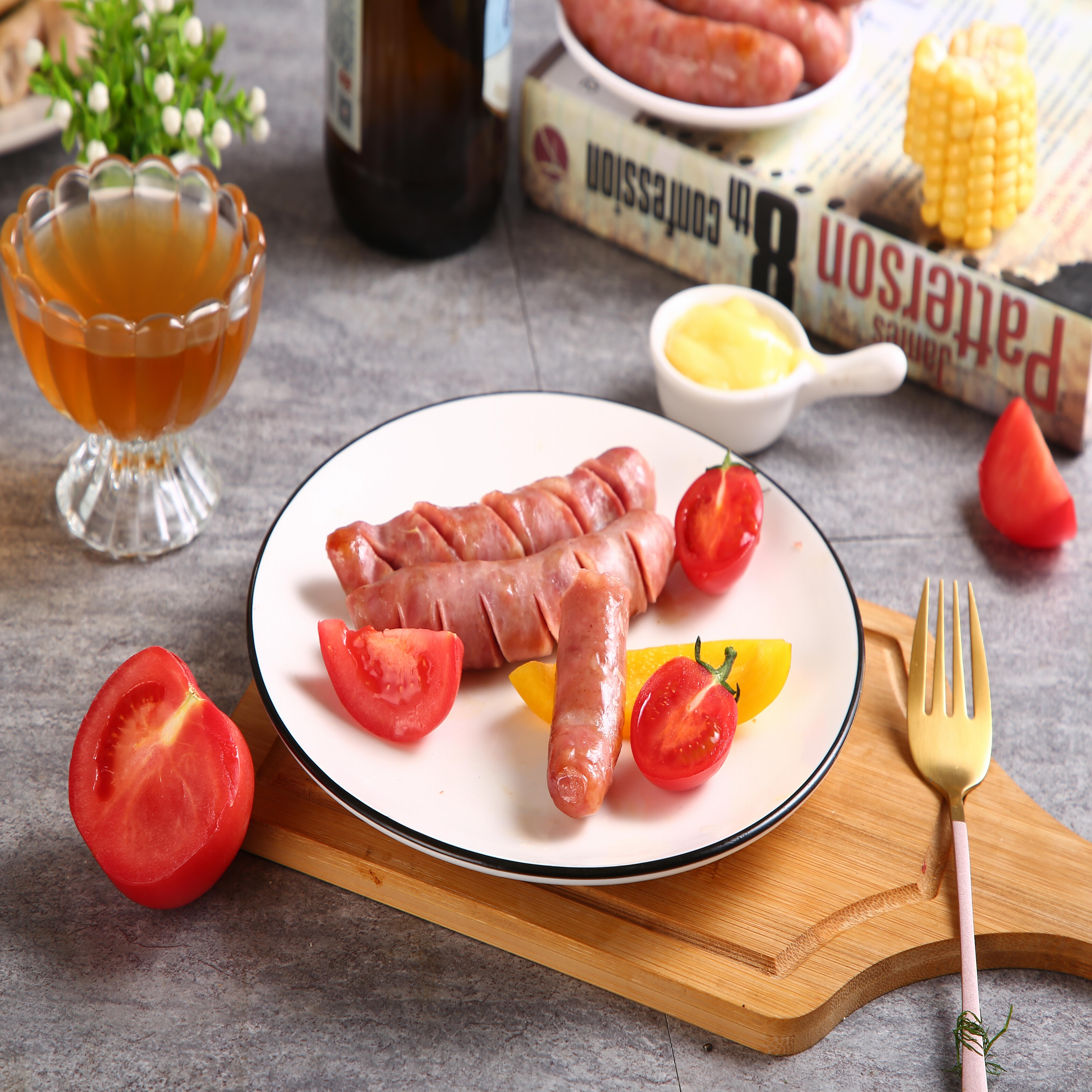 Thyme Pure Pork Taiwan Sausage 1kg Bags 20 Root No Starch Grilled Sausage Home Commercial Nutritious Breakfast Sausage