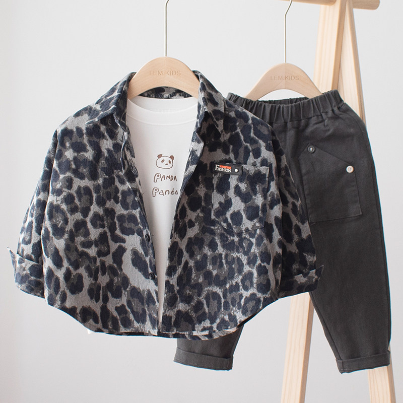 Ocean Pie BAO WEN Boy Long Sleeve Shirt Baby Autumn Dress Blouse 2022 New Middle Boy Korean Version Shirt Loose