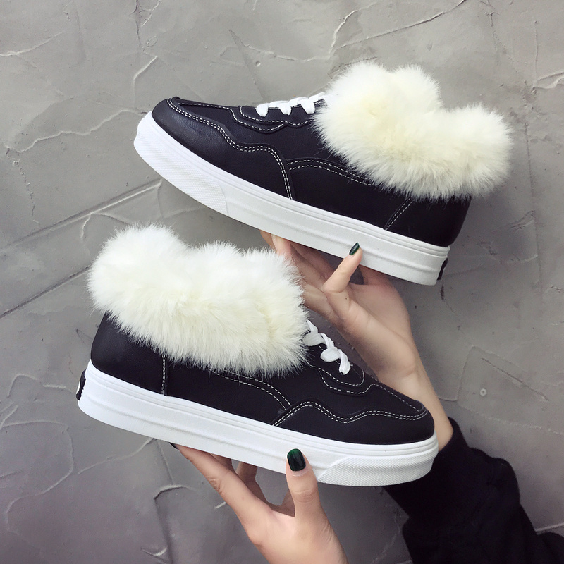 棉鞋女冬2018新款加绒百搭韩版学生保暖厚底