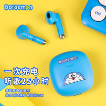 Doraemon Bluetooth headset true wireless 2021 new womens sports model for Apple Huawei typeec charging noise reduction tws in-ear men cute high-end small high face value