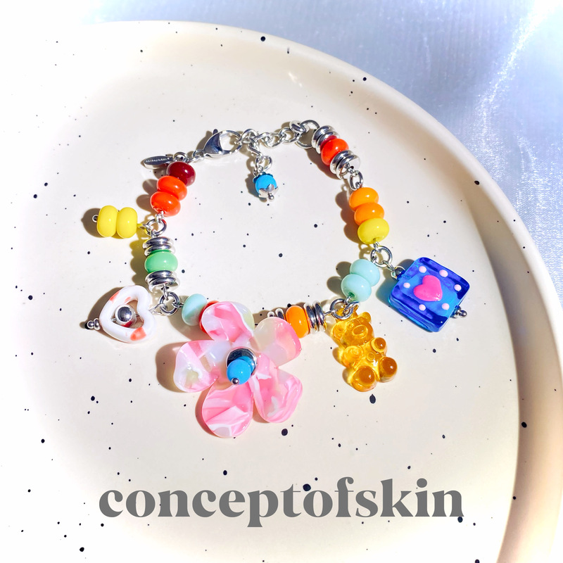 [777 Yuan for Any 3 Items] Conceptofskin Amusement Park Bear Flower Bracelet Original Celebrity Style