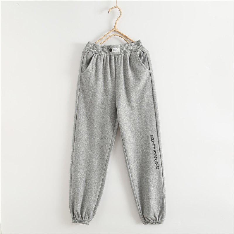 Foreign Trade Export Big-tail Single Women's High-end Withdrawal of the High-end Withdrawal of the Tail End Goods cut Elastic Waist Loose Bungling and Female Pants Women