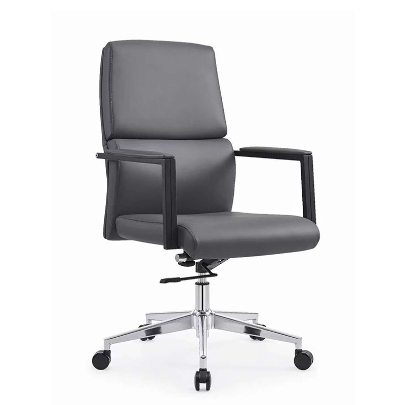 Comfortable sedentary front office chair leather chair simple modern gray leather chair chair chair chair chair chair