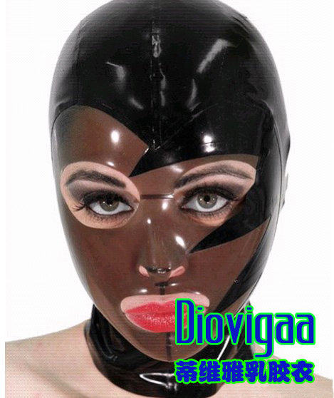 Tivea latex hood show mask ninja mask latex mask hood support custom