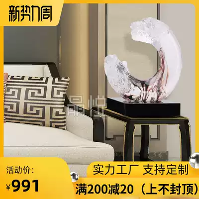 Study decoration decoration Living room lobby front desk transparent resin sculpture handicraft decoration Chinese moon