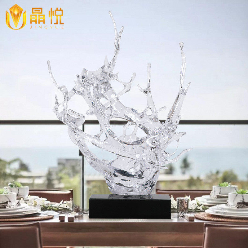 Feng Shui Swing Decoration Transparent Resin Abstract Sculpture Hotel Clubhouse Soft Assembly Accessories Hall Craft Gift Hem Accessories Modern