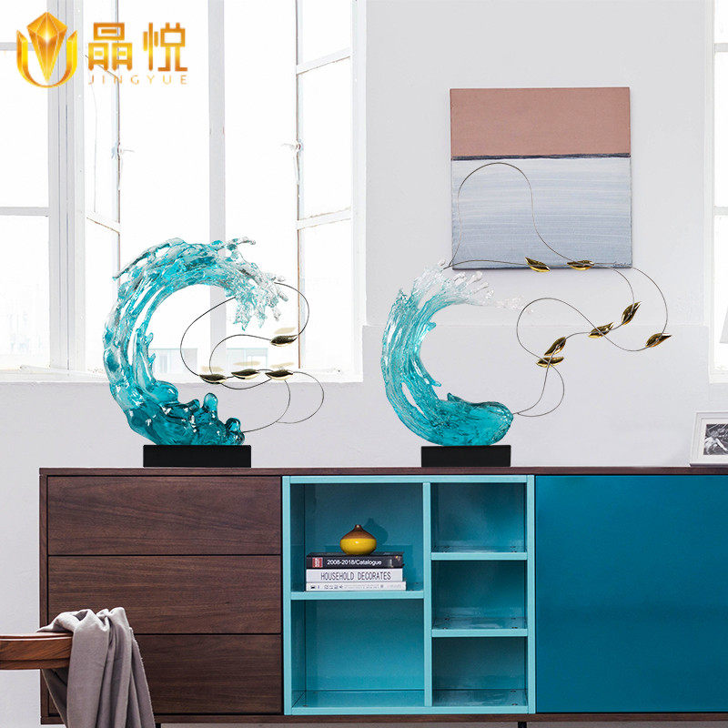 Modern Home European-style Creative Wave Flower Pendulum Pieces Abstract Craftsmanship Gifts Swing Accessories Sculpture Genguan Art Hotel Sales decorations