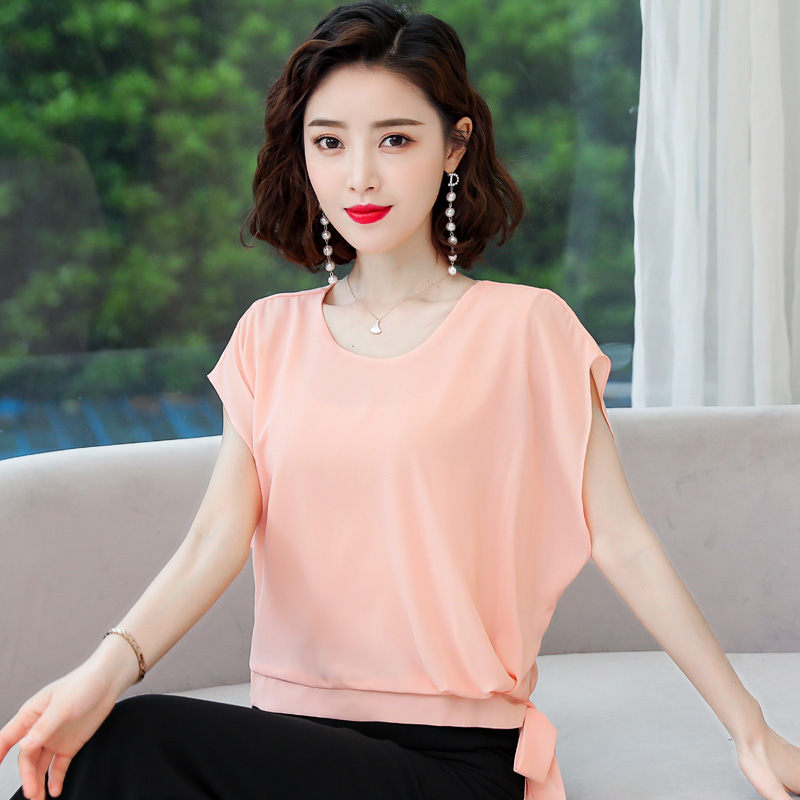 Thời trang áo sơ mi voan tay áo ngắn nữ 2020 mùa hè mới thường thiết lập loose-fitting mặc hàng đầu thiết kế cảm giác nữ thần fan hâm mộ của phụ nữ