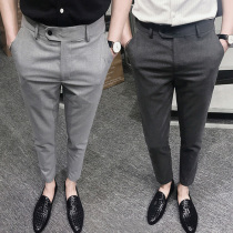 Summer mens pants Slim-fit small feet casual nine-point suit pants thin Korean version of the trend hanging 9-point small trousers